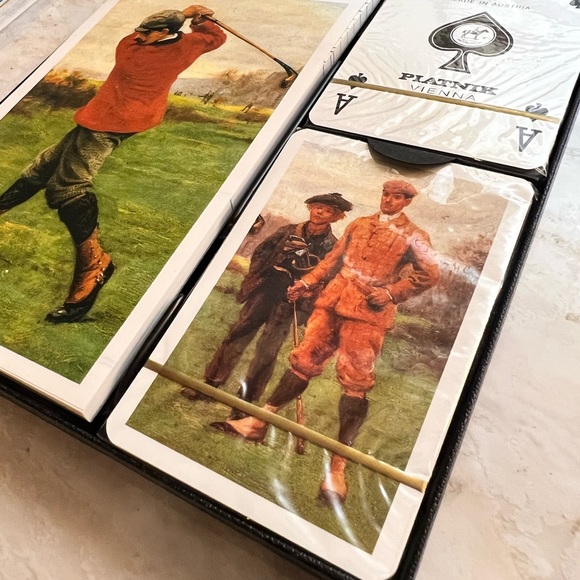Vintage St. Andrews Golf Bridge Set - 2 deck of playing cards + scoring book - Picture 7 of 8